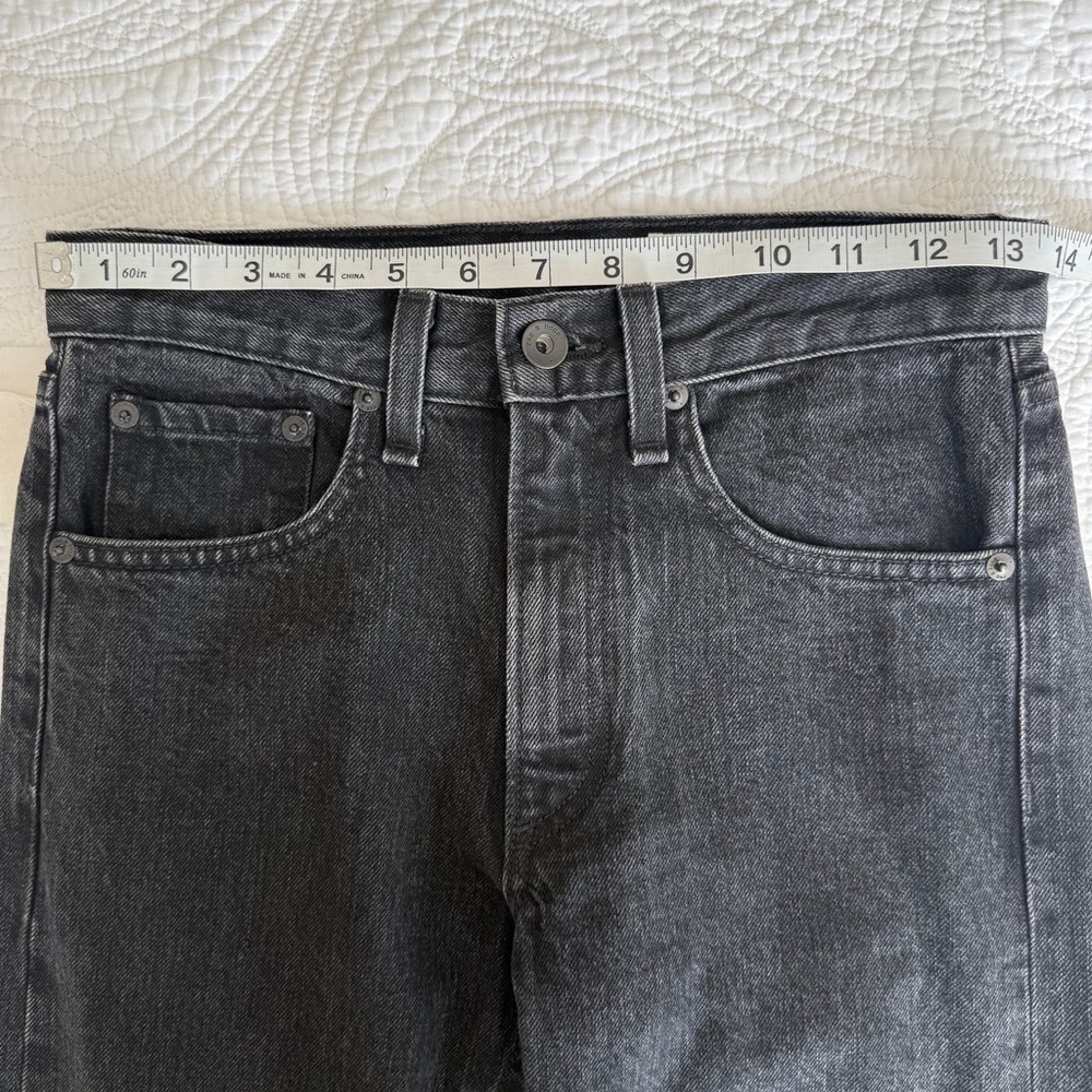 Rag & Bone Black Stone Distressed Raw Hem High Rise Slim Straight Jeans 24 New - Picture 12 of 14